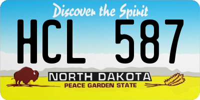 ND license plate HCL587
