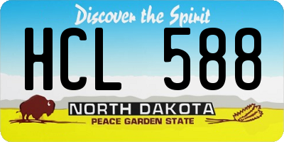 ND license plate HCL588