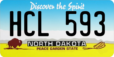 ND license plate HCL593