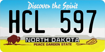 ND license plate HCL597