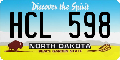 ND license plate HCL598