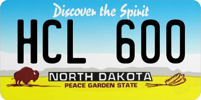 ND license plate HCL600