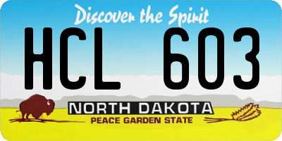 ND license plate HCL603