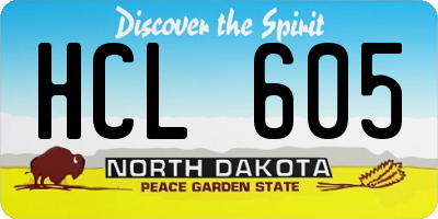 ND license plate HCL605