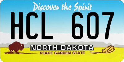 ND license plate HCL607