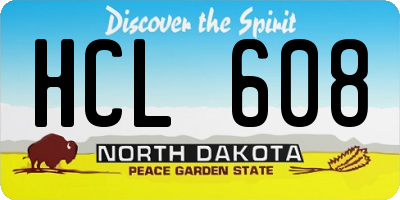 ND license plate HCL608