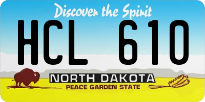 ND license plate HCL610