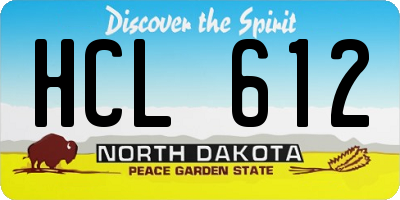 ND license plate HCL612