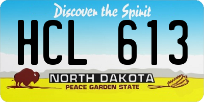 ND license plate HCL613