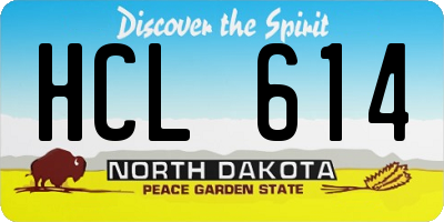 ND license plate HCL614