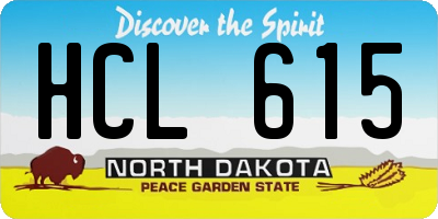 ND license plate HCL615