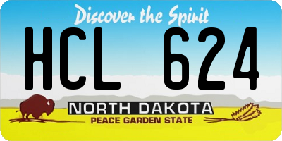 ND license plate HCL624