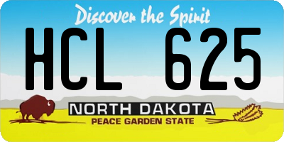 ND license plate HCL625