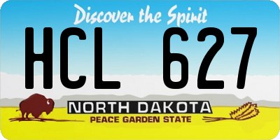 ND license plate HCL627