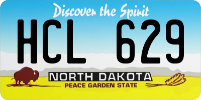 ND license plate HCL629