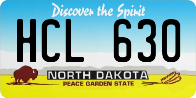 ND license plate HCL630