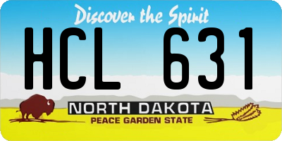 ND license plate HCL631