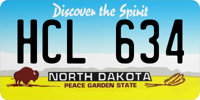 ND license plate HCL634