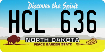 ND license plate HCL636