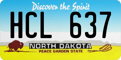 ND license plate HCL637