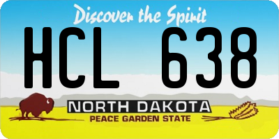 ND license plate HCL638