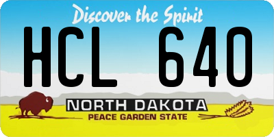 ND license plate HCL640