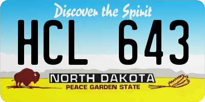 ND license plate HCL643