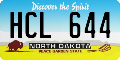 ND license plate HCL644