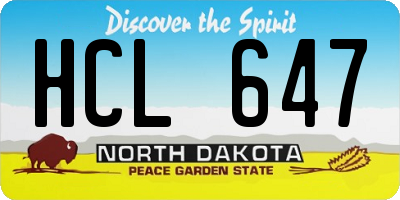 ND license plate HCL647