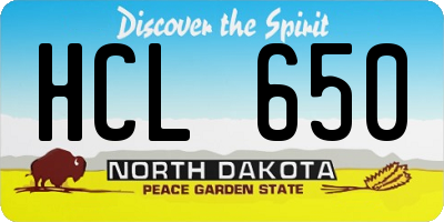 ND license plate HCL650