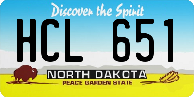 ND license plate HCL651