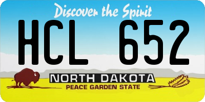 ND license plate HCL652