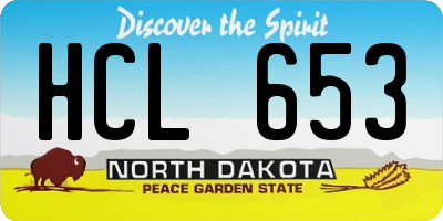 ND license plate HCL653