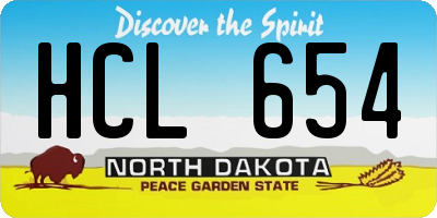 ND license plate HCL654