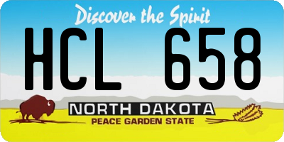 ND license plate HCL658