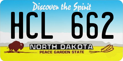 ND license plate HCL662