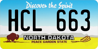 ND license plate HCL663