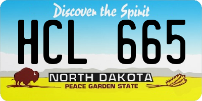 ND license plate HCL665