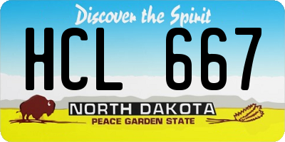 ND license plate HCL667