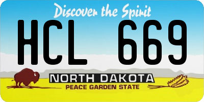 ND license plate HCL669