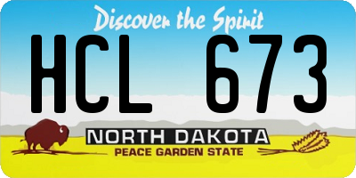 ND license plate HCL673