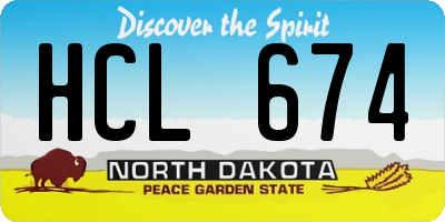 ND license plate HCL674