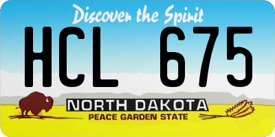 ND license plate HCL675