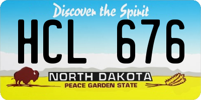 ND license plate HCL676