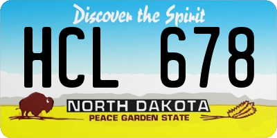 ND license plate HCL678