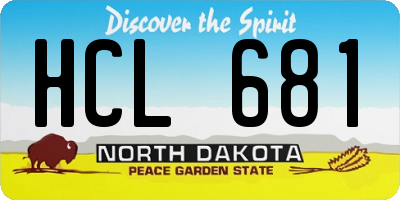 ND license plate HCL681