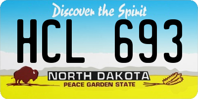 ND license plate HCL693