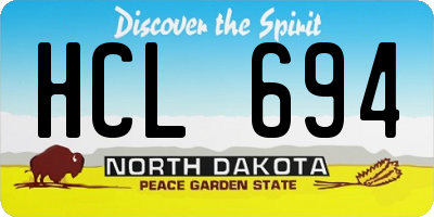 ND license plate HCL694