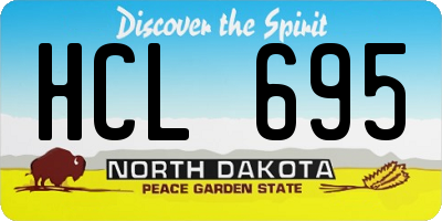 ND license plate HCL695