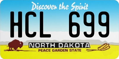 ND license plate HCL699